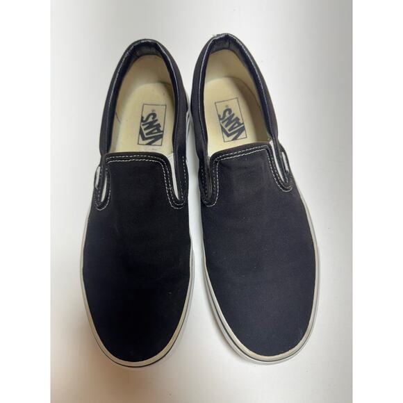 Vans Classic Black Slip On Canvas Skate Loafer Shoes Sz 9.5M/Womens 11 Casual - Picture 6 of 7